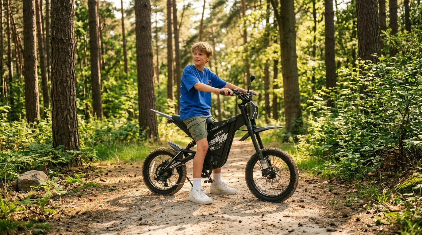 Aito lasten kokoinen fatbike.